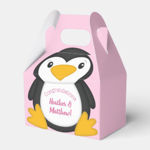 Caixinha De Lembrancinhas Chá de fraldas pinguim rosa
