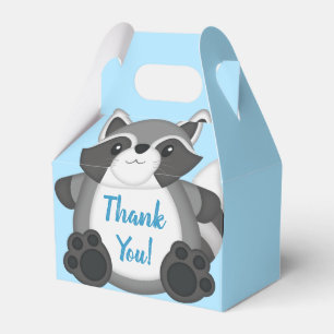 Caixinha De Lembrancinhas Chá de fraldas Raccoon Azul