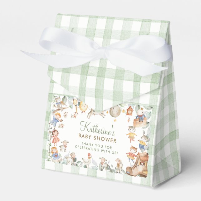 Caixinha De Lembrancinhas Chá de fraldas Rhyme Greenery (Frente)