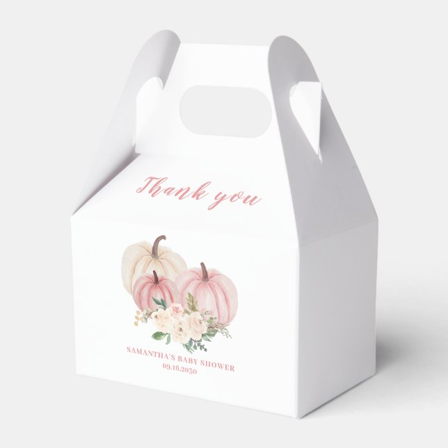 Caixinha De Lembrancinhas Chá de fraldas rosa-abóbora (Verso)