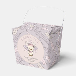 Caixinha De Lembrancinhas Chá de fraldas Rosa Turco e Penas Queda Rapariga