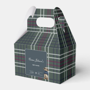 Caixinha De Lembrancinhas Chá de fraldas Rustic Tartan Bear