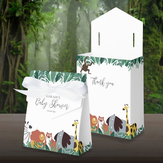 Caixinha De Lembrancinhas Chá de fraldas Selgle Safari (Jungle Safari Animals Baby Shower Favor Boxes)