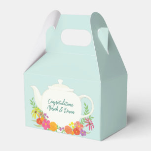 Caixinha De Lembrancinhas Chá de fraldas Tea Party Teapot Primavera Floral
