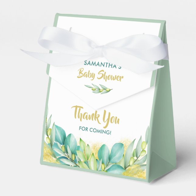Caixinha De Lembrancinhas Chá de fraldas Verde Eucalyptus Deixa Olive (Frente)