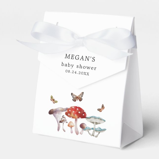 Caixinha De Lembrancinhas Chá de fraldas Whimsical Mushroom (Frente)