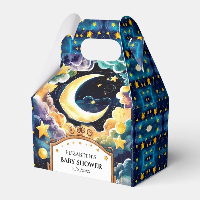 Caixinha De Lembrancinhas chá de fraldas Winkle Star Boho Celestial (Frente)