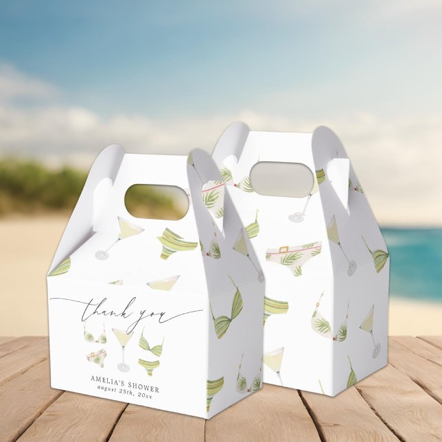 Caixinha De Lembrancinhas Chá de Noiva Biquínis e Martinis para Solteira (Criador carregado)