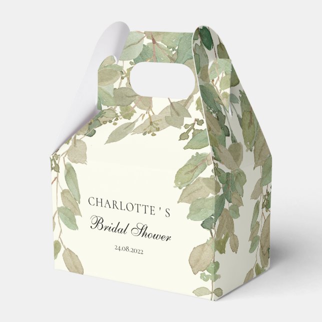 Caixinha De Lembrancinhas Chá de Noiva com Eucalipto (Frente)