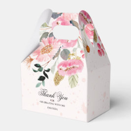 Caixinha De Lembrancinhas Chá de Noiva com Flores Silvestres em Aquarela