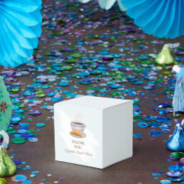 Caixinha De Lembrancinhas Chá de Noiva de Café e Croissants