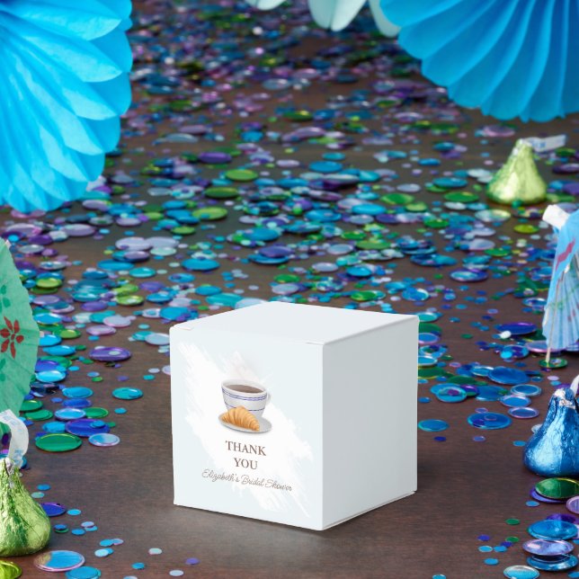 Caixinha De Lembrancinhas Chá de Noiva de Café e Croissants (Festa)
