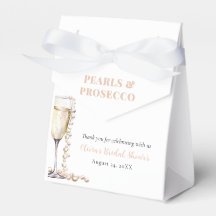 Chá de Noiva Elegante Pérolas Douradas e Prosecco
