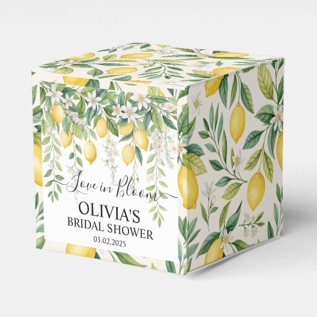Caixinha De Lembrancinhas Chá de Noiva Flor de Limão (Frente)