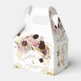 Caixinha De Lembrancinhas Chá de Noiva Floral Dourado de Flor Silvestre de O