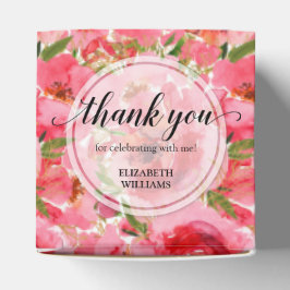 Caixinha De Lembrancinhas Chá de Noiva Floral em Aquarela Quadrado