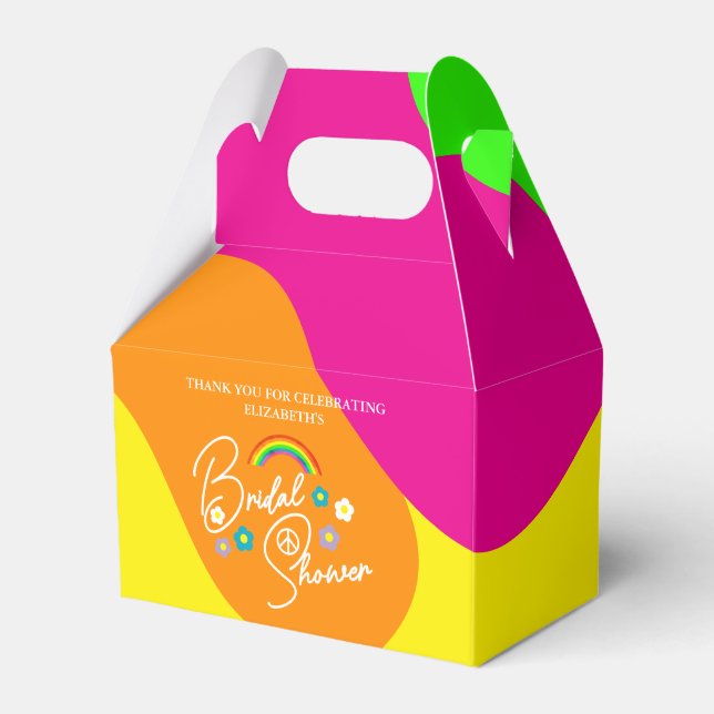 Caixinha De Lembrancinhas Chá de Noiva Funky Retrô (Frente)