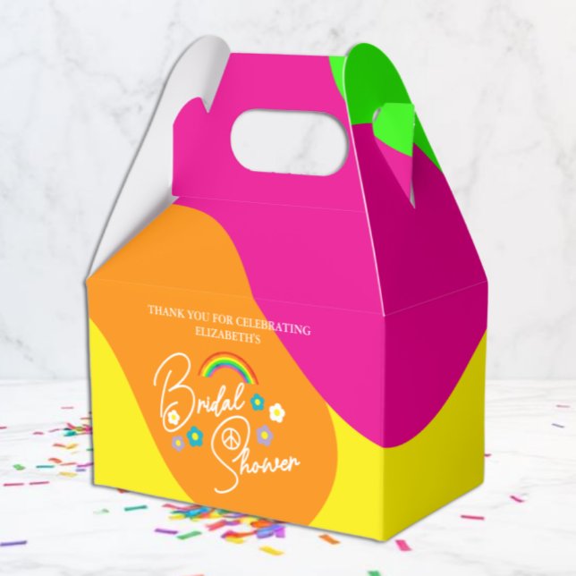 Caixinha De Lembrancinhas Chá de Noiva Retro Funky (Criador carregado)