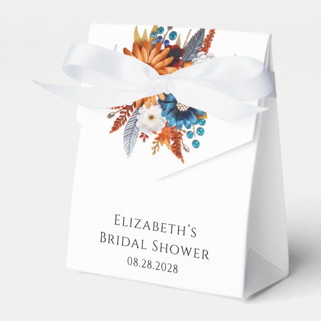 Caixinha De Lembrancinhas Chá de panela de Blossomas Sequenciados de outono (Frente)