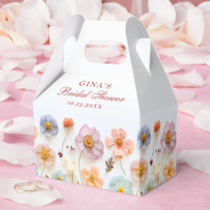 Caixinha De Lembrancinhas Chá de panela de flor selvagem rosa pastel