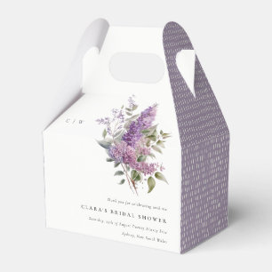 Caixinha De Lembrancinhas Chá de panela de Flora de Algodão Lilac-Aquarela D