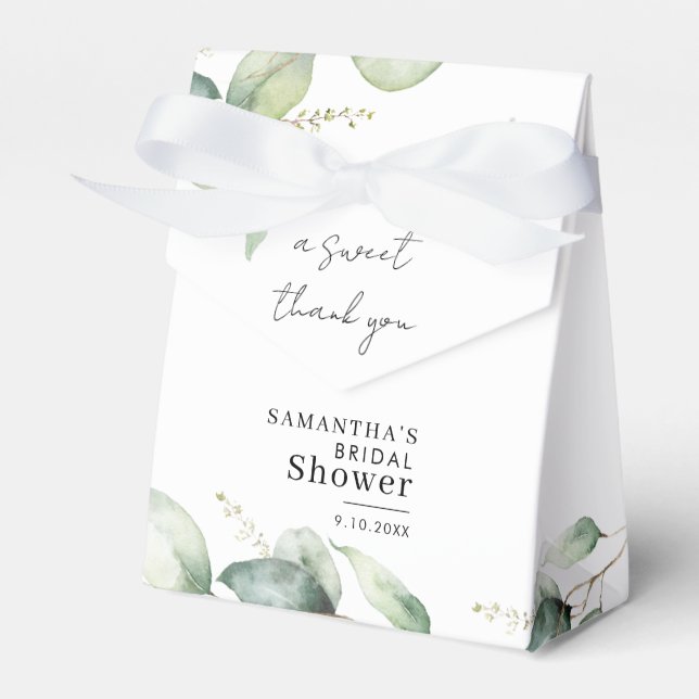 Caixinha De Lembrancinhas Chá de panela de folhagem Botânica Eucalyptus (Frente)