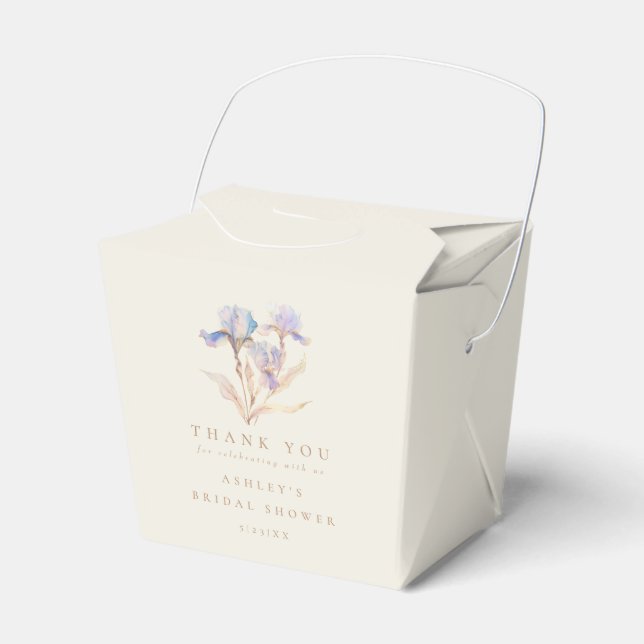 Caixinha De Lembrancinhas Chá de panela de Iris de Aquarela (Frente)
