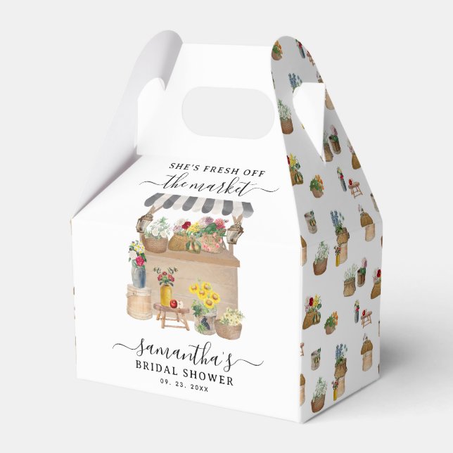 Caixinha De Lembrancinhas Chá de panela de mercado da floração do Aquecedor (Frente)