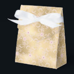 Caixinha De Lembrancinhas Chá de panela de rendas Douradas, cor-de-rosa Eleg<br><div class="desc">Elegante feminino rosa sexy e chá de panela floral de ouro</div>