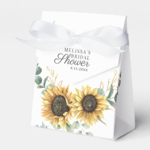 Caixinha De Lembrancinhas Chá de panela de Script Eucalyptus Sunflower