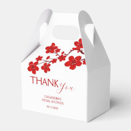 Caixinha De Lembrancinhas Chá de panela Floral Red Cherry Blossom