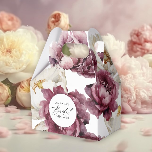 Caixinha De Lembrancinhas Chá de panela Rustic Floral Abundance (Rustic Floral Abundance Favor Box - part of a beautiful bridal shower collection.)