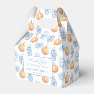 Caixinha De Lembrancinhas Chá Elegante de Casamento outono Chinoiserie Pumpk