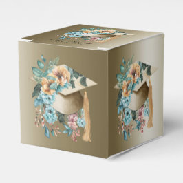 Caixinha De Lembrancinhas Chapéu de Formatura Floral Tropical e Festa de Bor