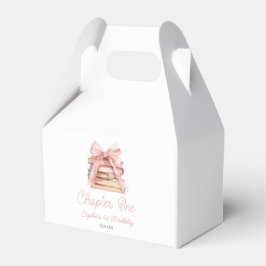 Caixinha De Lembrancinhas Chapter One Pink Bow Books 1st Birthday Party