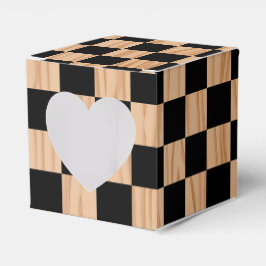 Caixinha De Lembrancinhas Charming Square Checkers Heart Mark Design