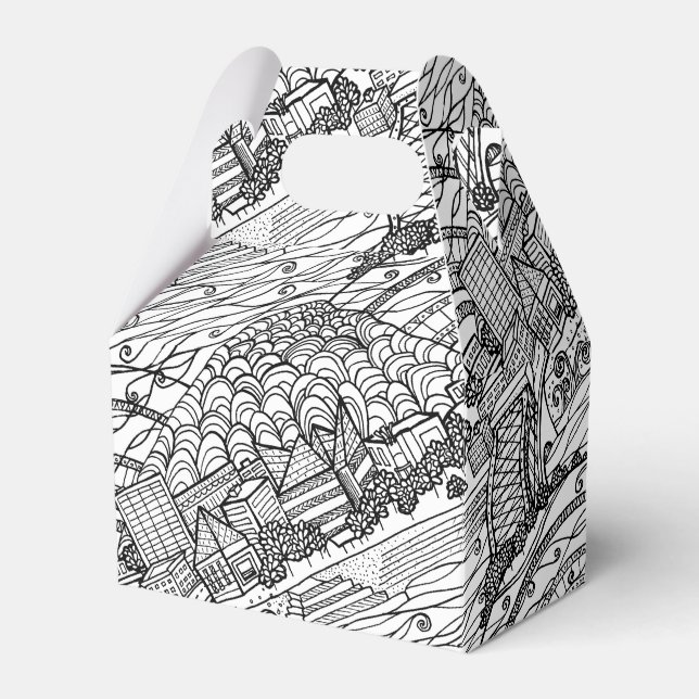 Caixinha De Lembrancinhas Chattanooga Whimsy Black and White (Frente)