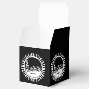 Caixinha De Lembrancinhas Chaves circulares do piano e notas misturadas da