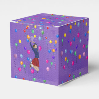 Caixinha De Lembrancinhas Cheerleader, Roxo e Balões