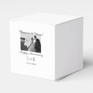 Caixinha De Lembrancinhas Cheers to 10 Years happy anniversary add photo dat