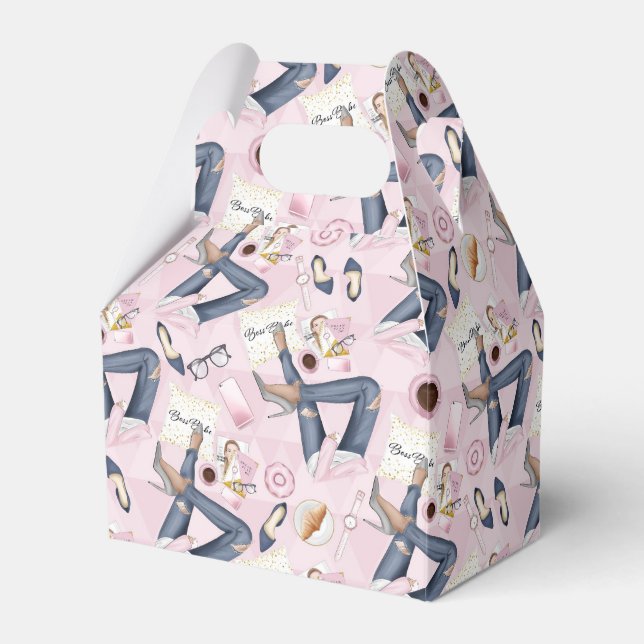 Caixinha De Lembrancinhas Chefe de Garota Desenhada Mão (Frente)