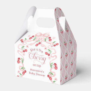 Caixinha De Lembrancinhas Cherry no Chá de fraldas do Arco rosa superior