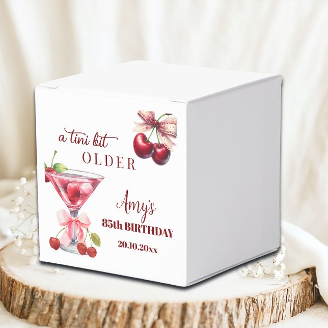 Caixinha De Lembrancinhas Chic A Tini Bit Older Cherry Martini 85th Birthday (Criador carregado)