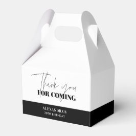 Caixinha De Lembrancinhas Chic Black White Birday Obrigado