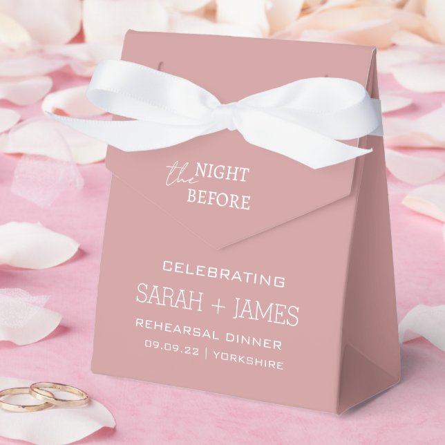 Caixinha De Lembrancinhas Chic Dusty rosa a noite antes do Janto de ensaio (Casamento)