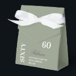 Caixinha De Lembrancinhas Chic Elegant 60th Birthday Sage Green Obrigado<br><div class="desc">Chic Elegant 60º aniversário Sage Green and White Obrigado Confetti Favor Box</div>