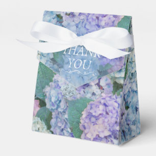Caixinha De Lembrancinhas Chic Floral Azul Roxo Hydrangea Obrigado