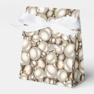 Caixinha De Lembrancinhas Chic Ivory Silver Dourado Baubles Ornaments