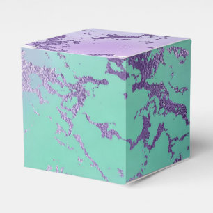 Caixinha De Lembrancinhas Chic Marble Lavanda Roxo e Mint Verde