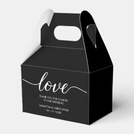 Caixinha De Lembrancinhas Chic Preto Branco Amor Script Casamento Personaliz